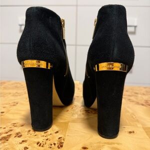 Michael Kors Black and Gold Heeled Boots